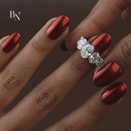 1.50ct Oval Lab Grown Diamond Five Stone Ring | 14K Gold