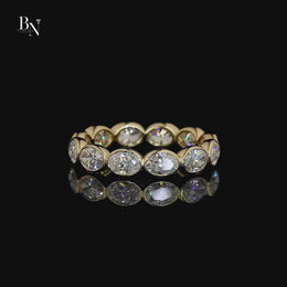 Oval Lab Diamond Eternity Band, East-West Bezel Set Wedding Ring, 1.7ctw Full Circle Band