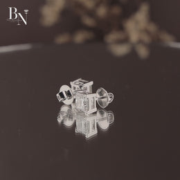 4ct Princess Cut Lab Grown Diamond Stud Earrings | Classic Solitaire 14K Gold
