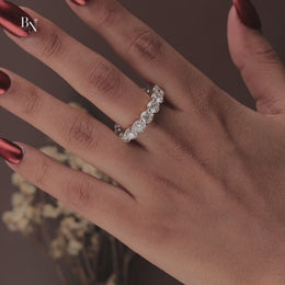 5ct Round Lab Grown Diamond Eternity Band | Shared Prong Full Eternity 14K Gold
