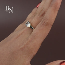 Emerald Cut Lab Diamond Ring, 2 Carat Appearance, Minimalist Bezel Setting, Modern Gold Engagement Ring