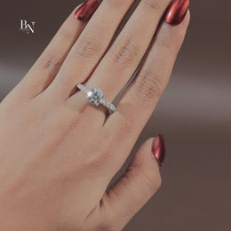 2ct Round Brilliant Lab Grown Diamond Engagement Ring | Filigree Gallery Pavé Milgrain Vintage 14K Rose Gold