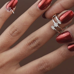 Triple Band Bypass Lab Grown Diamond Ring | Multi Row Cage Band 14K Gold