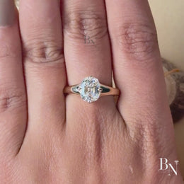 2ct Old Mine Cushion Lab Grown Diamond Engagement Ring | Vintage Solitaire 14K Yellow Gold