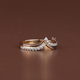 V Curved Lab Grown Diamond Wedding Band, 0.25ct V Shaped Contour Ring