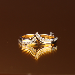 V Curved Lab Grown Diamond Wedding Band, 0.25ct V Shaped Contour Ring