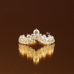 Stacking Band Lab Grown Diamond Curved , 1 CTW V Shaped Chevron Nesting Ring, Crown Tiara Wedding Band